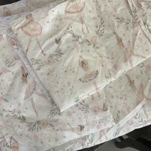 Pottery Barn Kids Ballerina Princess White 100% Cotton Sheet 4 pc set